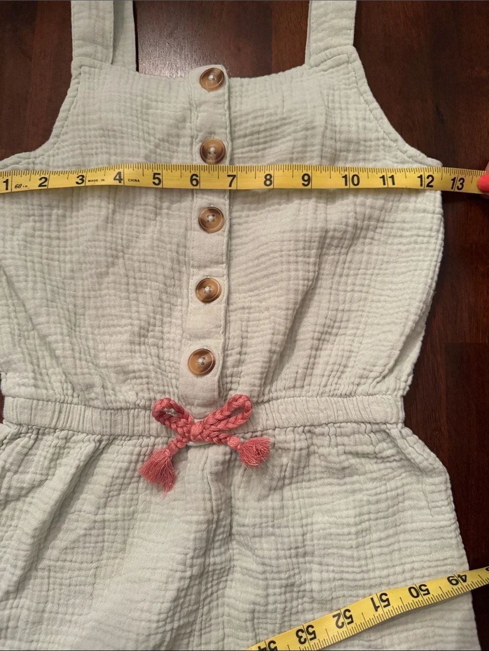 Rachel Zoe Lt Green Romper with Pink Bow and Floral Embroidery